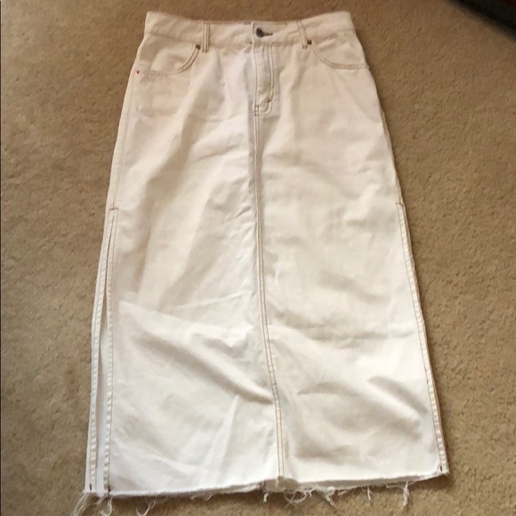 white denim skirt topshop
